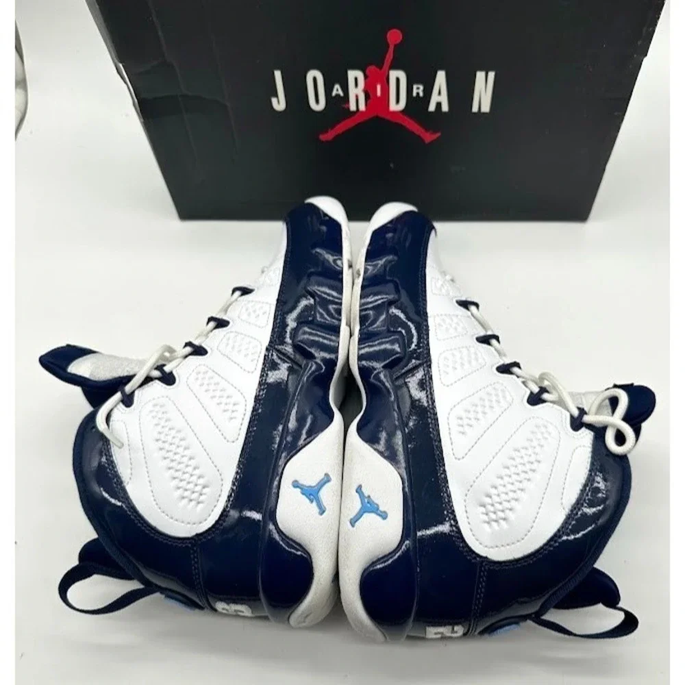 Nike Air Jordan 9 Retro GS White University Blue 302359-145 Size 7Y w/ Box